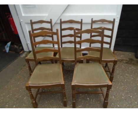 Refectory table and 5 ladder back chair frames