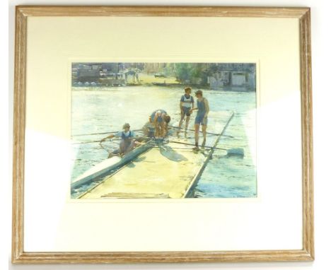 David J. Curtis R.S.M.A ROI, watercolour "Thames light, Henley" signed and dated '98, 25x 34cm (framed) with Richard Hagen Ga