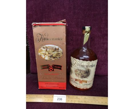 Bottle of Killiecrankie 8 year old deluxe blended scotch whisky 70 CL full sealed with box. 