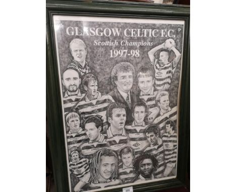 Celtic fc 1997-1998 season print includes hernik larsson. 