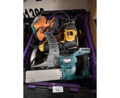 Box of untested power tools. 