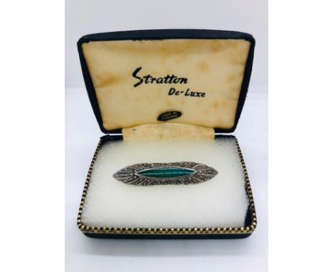 Vintage marcasite silver brooch. 