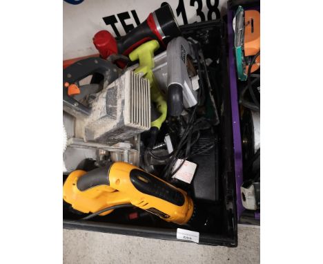 Box of untested power tools. 