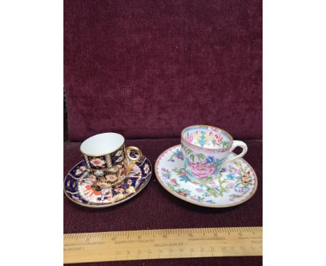 Royal Crown Derby cup and saucer together with early mintons cup and saucer. 