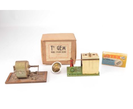 The 'Gem' Model Steam Engine Plessey Generator and Jetex Power Unit,  Gem Products Trowbridge Stationary Steam Engine with si