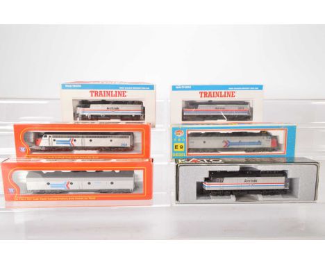 Walthers IHC and other H0 gauge US Locomotives in Amtrak silver livery (6), comprising in original boxes Walthers F40 Locomot