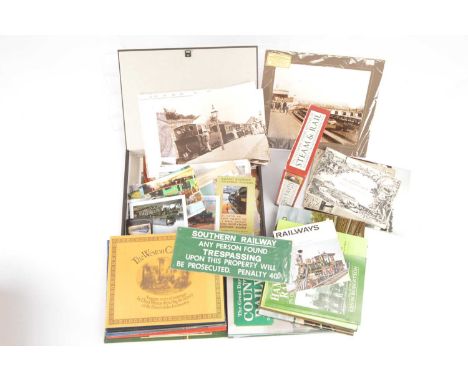 Steam railway books and photographs with a replica railway sign (qty in 1 box), comprising BR Steam Locomotives 1948-68 - Lon