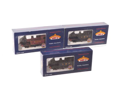 Bachmann 00 Gauge boxed LMS crimson and black Jinty Class 3F Class 0-6-0 Tank Locomotives (3), 32-227  black 7524, 32-227 bla