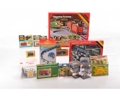 Hornby Airfix Merit and other  00 gauge unbuilt accessories and diecast all in original packaging (qty in 1 box), comprising 