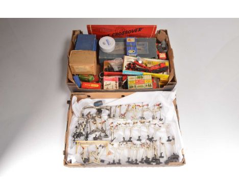 Large quantity of 00 Gauge Accessories including  Dublo Breakdown Crane Station and Goods Depot and 50+ Tri-ang Hornby-Dublo 