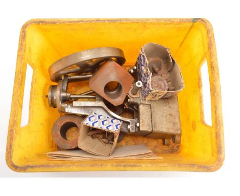 A part-made Stewart Turner No 1 Vertical Engine (qty), with assembled base, uprights, slide bars and crankshaft, rough-cast c