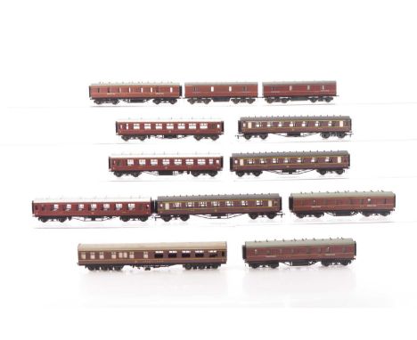 Bachmann and Lima 00 Gauge unboxed LMS main line Coaches and Parcels Vans some with modification (12), original 1st/3rd Coach