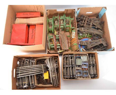 Very large quantity of Hornby 0 Gauge boxed and unboxed mostly Clockwork Track Level Crossings Points Turntables Buffers and 