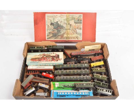Marklin H0 gauge Locomotives Coaches and wagons (29), comprising in original boxes Marklin 3003 2-6-0 Locomotive and tender b