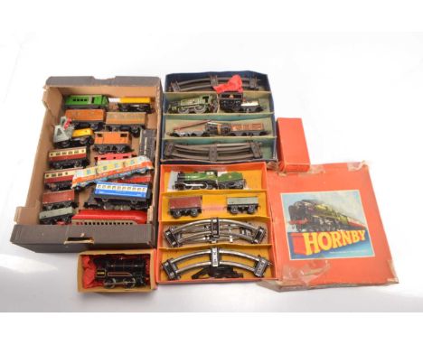 Hornby 0 Gauge clockwork Train Sets Locomotives and Goods Rolling Stock and poor Marx's Train set and other items (qty), Good