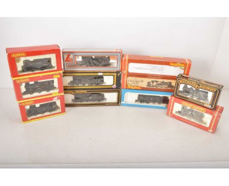 Airfix Mainline Hornby and other  00 gauge Steam Tank  Locomotives in black liveries in original boxes (11), comprising Hornb