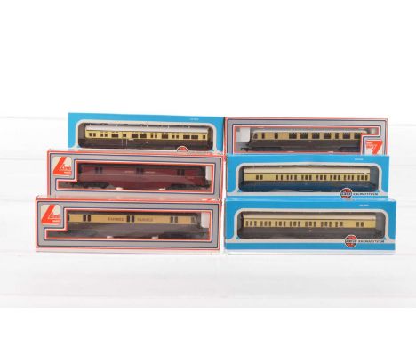Lima Airfix 00 gauge Diesel Railcars and coaches in original boxes  (6), comprising Lima AEC Railcars 205132 chocolate & crea