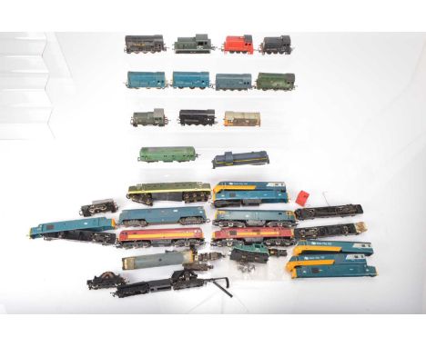 Hornby Lima  00 gauge Diesel Shunters and Express locomotives many incomplete  (qty in 1 box), comprising Hornby early class 