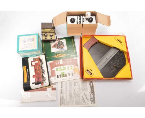 Tri-ang Hornby and other 00 gauge accessories with some diecast vehicles (qty in 3 boxes), comprising in original boxes Tri-a