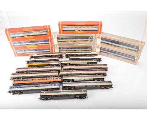Hornby Lima  00 gauge Locomotives and Coaches in Inter City Swallow and Regional liveries (23), with Hornby class 91 Locomoti