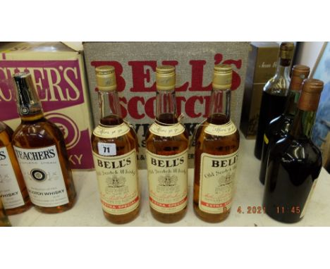 A case of 12 vintage Bells Scotch Whisky, 70 proof