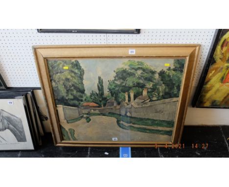A gilt framed print