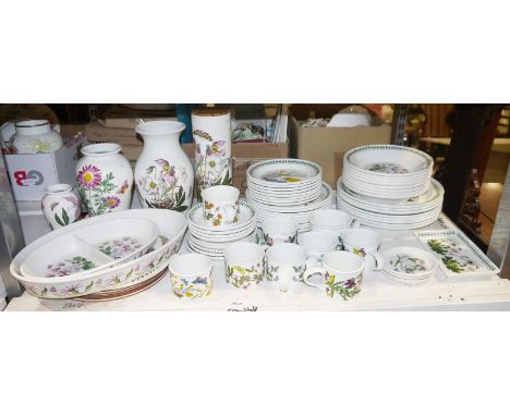 Extensive collection of Portmeirion Botanic Garden&nbsp;to include vases, serving dishes, side plates, cups, etc (1 shelf)&nb