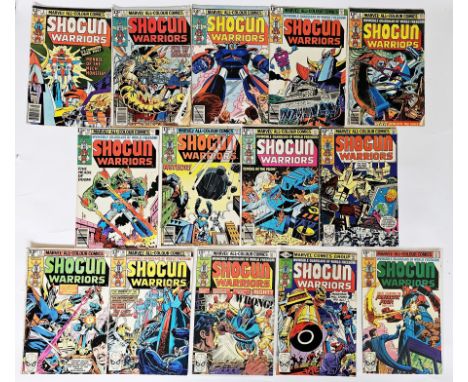 Marvel comics to include Shogun Warriors (1979-1980) #4, 5, 7-10, 12-19 together with ROM Spaceknight (1980- 1985) #2 (1st ap