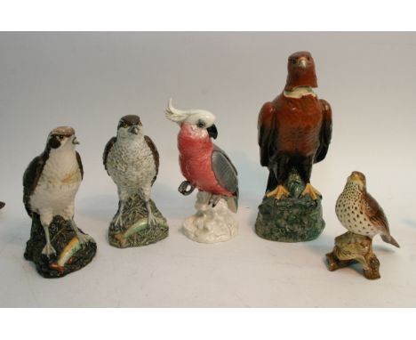 Royal Doulton Golden Eagle Scotch Whiskey decanter, Beswick Beneagles decanter, Osprey decanter. A Beswick Cockatoo 1180 and 