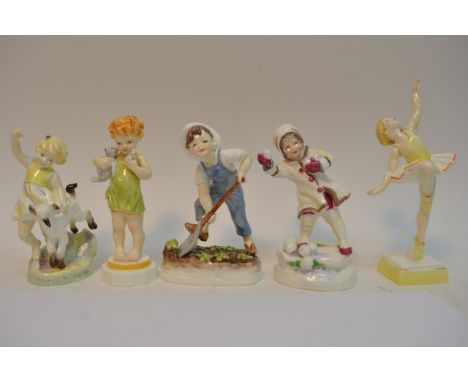A collection of 20 Royal Worcester figures, Days of the Week and Months of the Year modelled by F G Doughty
