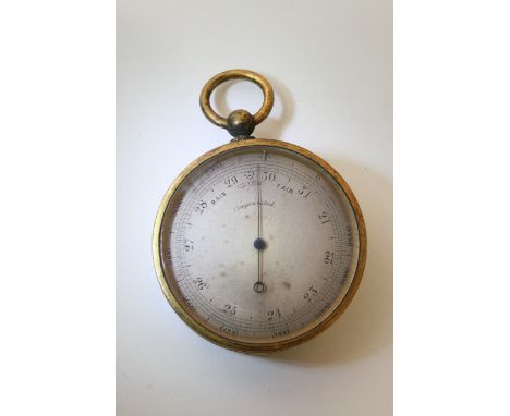 Another gilt metal compensated pocket barometer