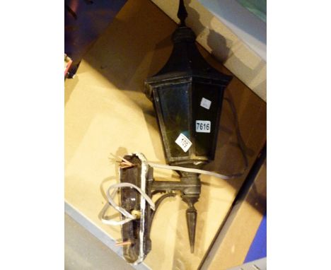 Black painted metal outdoor lamp