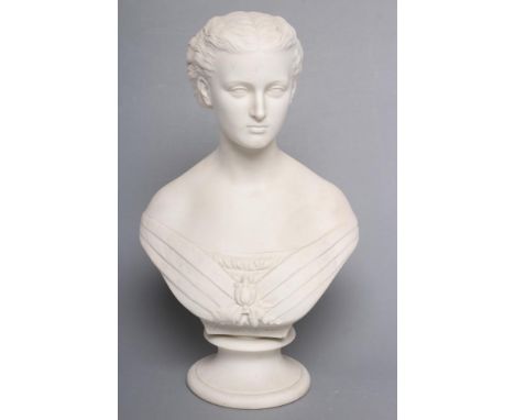 AN ART UNION OF LONDON COPELAND PARIAN BUST modelled as Princess Alexandra after Mary Thorneycroft, on a waisted socle, impre