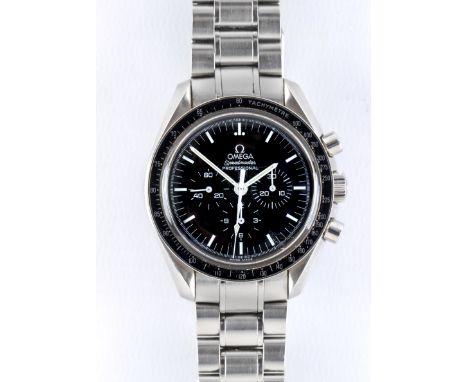 A GENTLEMAN'S OMEGA SPEEDMASTER PROFESSIONAL APOLLO MOON CHRONOGRAPH, the black dial with luminous line markers and three sub