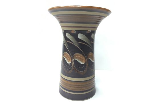 Denby A Hand Thrown Pottery Vase Decorated In Tones Of Brown And