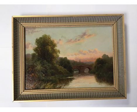 R. Fenson, a.k.a. Henry Maidment (1889-1914), River Landscape, oil on canvas (23cm x 33cm)