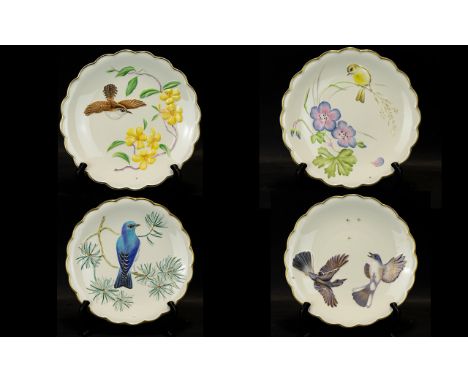 Royal Worcester Hand Painted Collectors Dessert Plates 'The Birds Of Dorothy Doughty' A limited edition collection of 12 annu