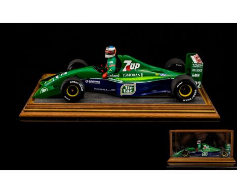 Mini Champs Scale 1/18 Model Racing Car Jordan Ford 191 - Michael Schumacher Belgian Grand Prix Formula 1 -1991. Colour Green
