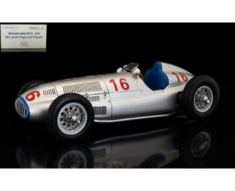 Limited Edition Diecast Precision Model Mercedes Benz W165-1939 Scale Model 1:18 Racing Car No. 16.  CMC High quality Series 