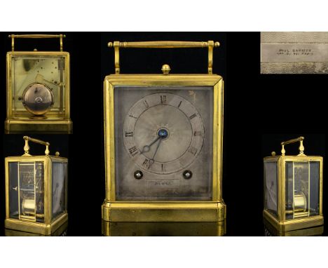 Paul Garnier (1801-1869) Her. Du. Roi Paris Eight Day Gilt Brass Carriage Clock A wonderful and rare example circa 1830's/40'