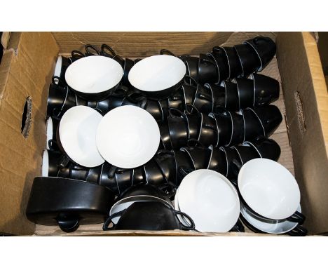 Midwinter Box of Cups &amp; Soup Cups dark brown from the Nature Study range.  Large collection of 63 cups, 10 twin-handled s