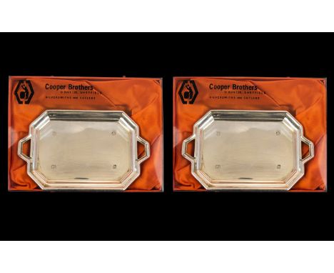 Cooper Brothers Two Sterling Silver Octagonal Small Trays.