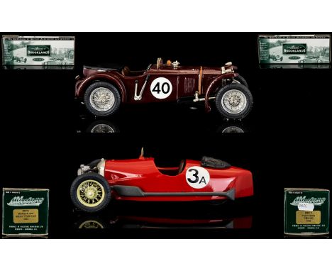 Milestone Miniatures 'The Spirit of Brooklands' Series. 1/43rd Scale Diecast Model Cars (2) for adult collectors.1.  MBC 2 Fr