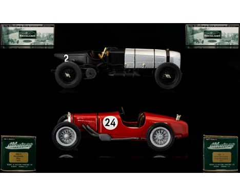 Milestone Miniatures 'The Spirit of Brooklands' Series. 1/43rd Scale Diecast Model Cars (2) for adult collectors.1,  MBC 12 C