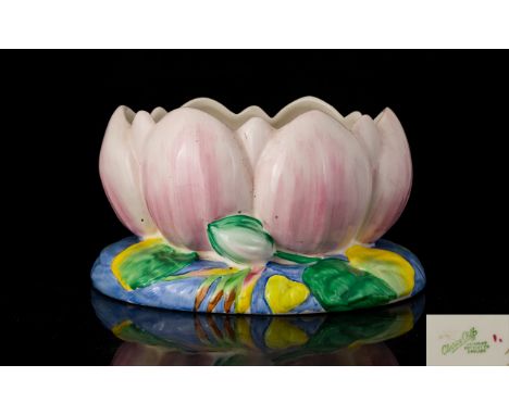 Clarice Cliff Newport Pottery Waterlily PlanterPrinted Clarice Cliff, Newport Pottery signature and moulded shape number 973.