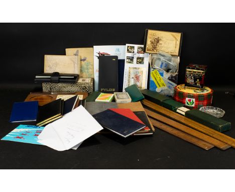 Mixed Lot Of Collectables And Ephemera - Comprising, Various Unused Diaries, Complete Boxed Domino Set, Vintage Playing Cards