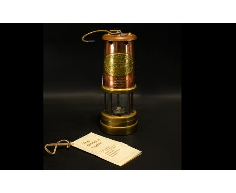 British Coal Mining Brass Lantern. Marked "Made in Wales" and "British Coal Mining Company Wales U.K." Height 9 Inches. 