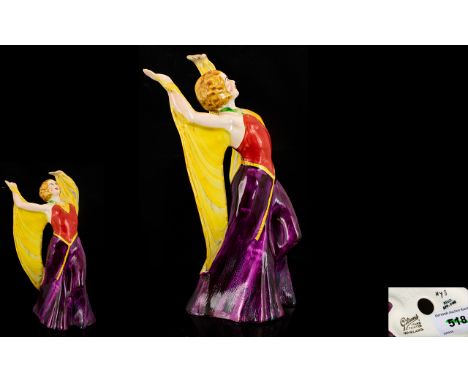 Lorna Gibson Art Deco Period Handpainted Ceramic Figurine 'Female Dancer'.  Rare piece, Female Dancer HY8 circa 1930s.  Impre