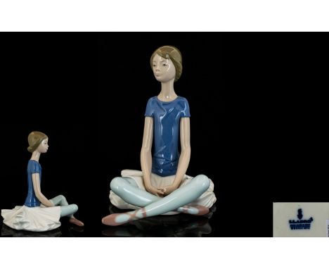 Lladro Porcelain Ballerina Figure 'Beth', seated ballerina model no 1358. Issued 1978-1993, height 19.5 cms. First quality an