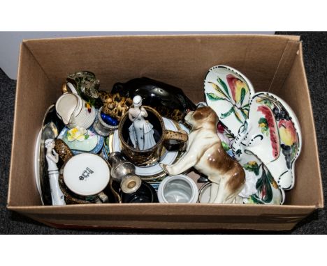 A Mixed Collection Of Chokin Ware Ceramics And Glass Items A varied lot to include two chokin vases along with matching plate